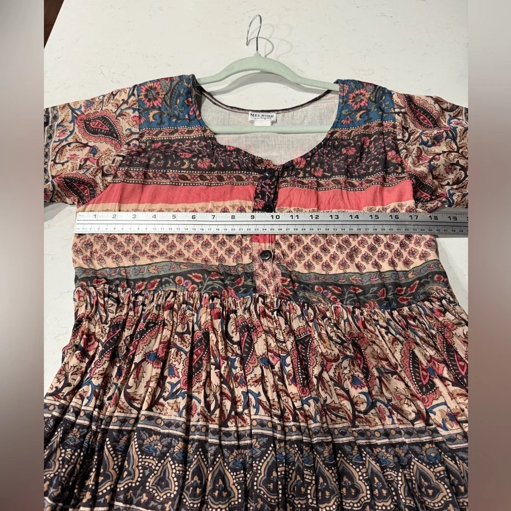 Melrose Boho Patchwork Bohemian Midi Dress - Picture 5 of 8